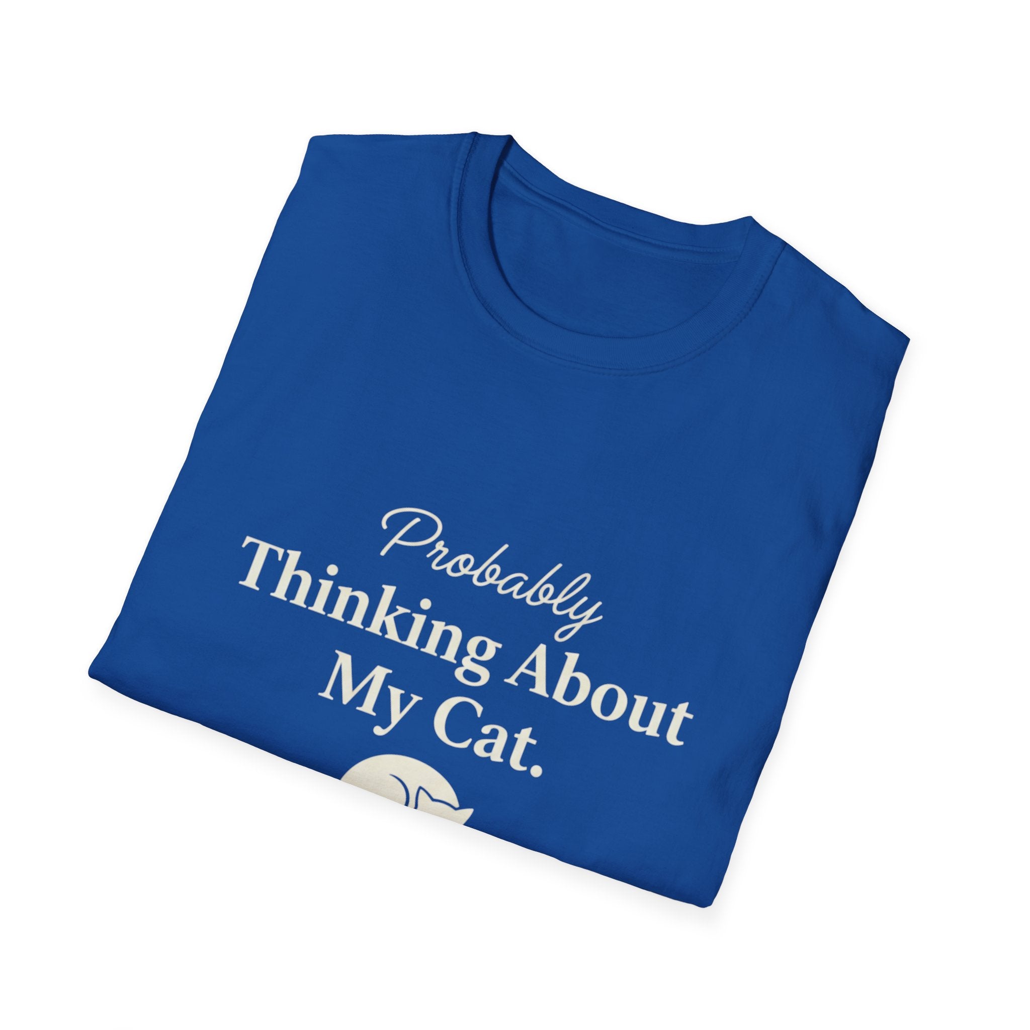 Pet Lover T-Shirt — "Thinking about cat Funny Graphic Tee
