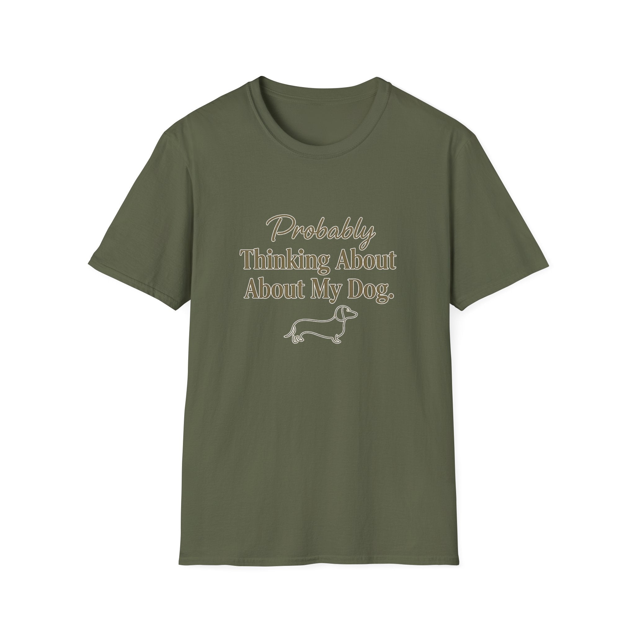Pet Lover T-Shirt — "Thinking about dog" Funny Graphic Tee