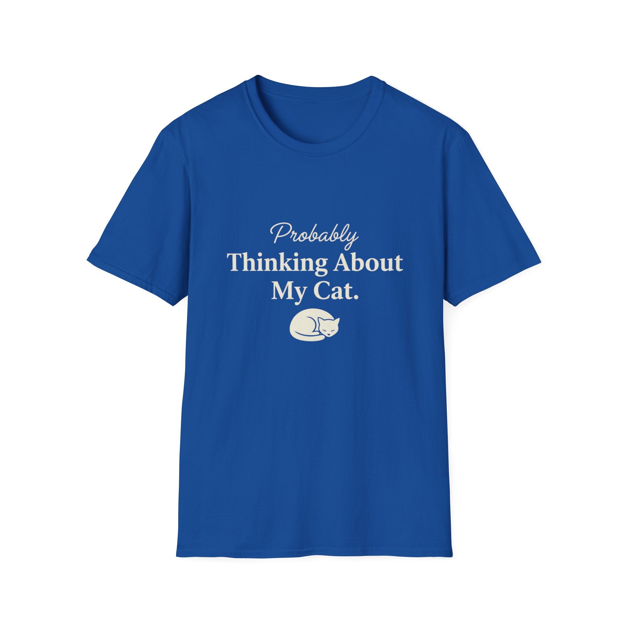 Pet Lover T-Shirt — "Thinking about cat Funny Graphic Tee