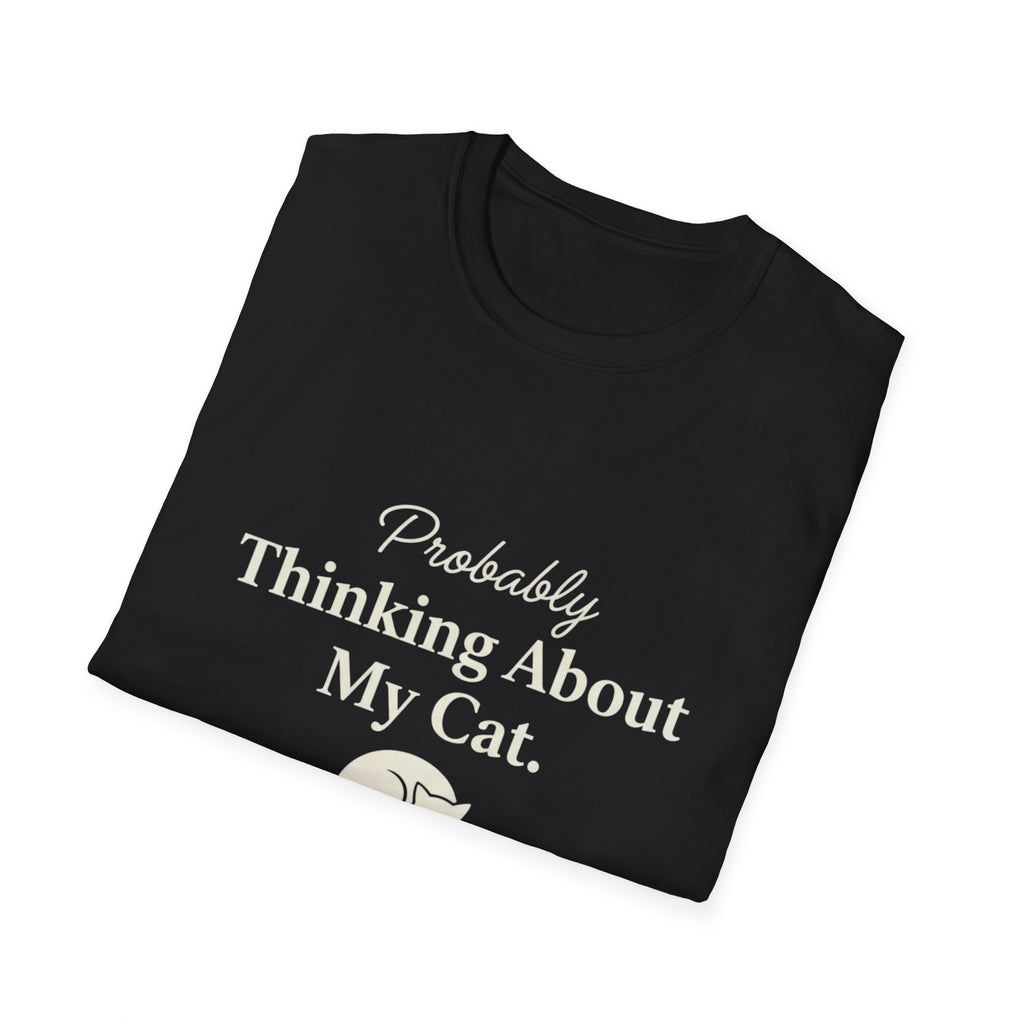Pet Lover T-Shirt — "Thinking about cat Funny Graphic Tee