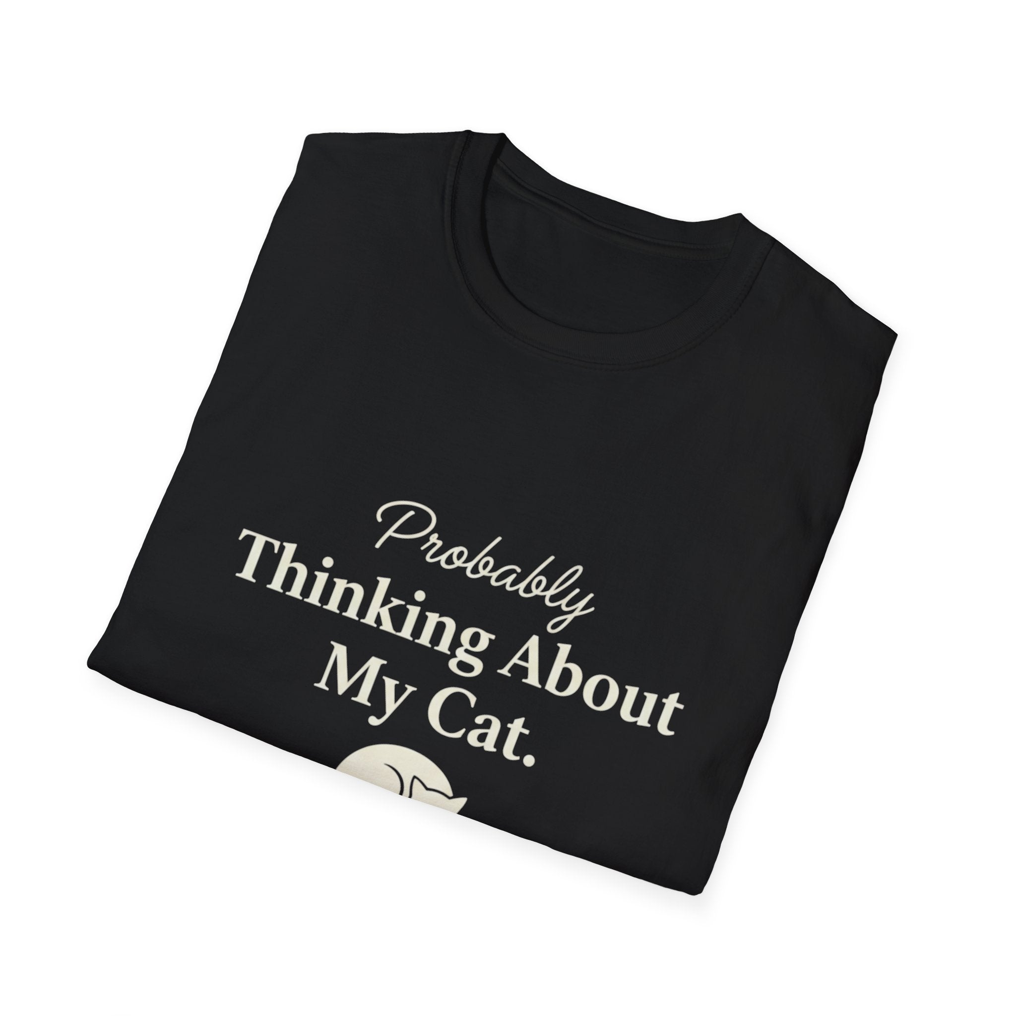 Pet Lover T-Shirt — "Thinking about cat Funny Graphic Tee